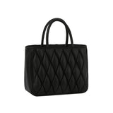 Puffy quilted boxy tote bag