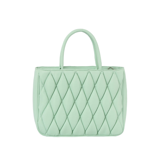Puffy quilted boxy tote bag