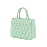 Puffy quilted boxy tote bag