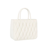 Puffy quilted boxy tote bag