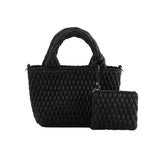 Micro puffy quilted 2 in 1 top handle satchel bag