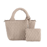 Micro puffy quilted 2 in 1 top handle satchel bag