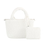 Micro puffy quilted 2 in 1 top handle satchel bag