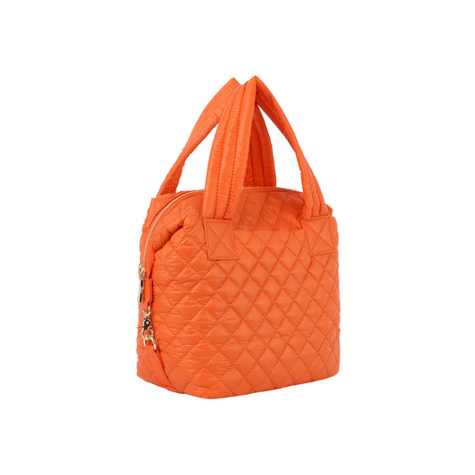 Light weight puffer quilted satchel travel bag