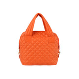 Light weight puffer quilted satchel travel bag