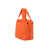 Light weight puffer quilted satchel travel bag