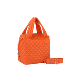 Light weight puffer quilted satchel travel bag