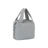 Light weight puffer quilted satchel travel bag