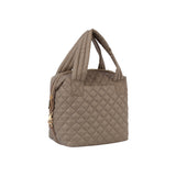 Light weight puffer quilted satchel travel bag