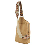 Aztec strap double zip unisex crossbody sling bag