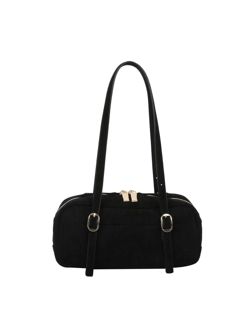 Calin Puffy Quilted Suede Shoulder Bag