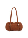 Calin Puffy Quilted Suede Shoulder Bag