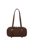 Calin Puffy Quilted Suede Shoulder Bag