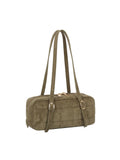 Calin Puffy Quilted Suede Shoulder Bag