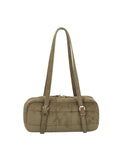 Calin Puffy Quilted Suede Shoulder Bag