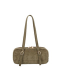 Calin Puffy Quilted Suede Shoulder Bag