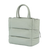 Top handle puffy tote