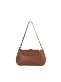 Classic Flap Shoulder Bag with Gold-Tone Clasp Hardware