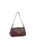 Classic Flap Shoulder Bag with Gold-Tone Clasp Hardware