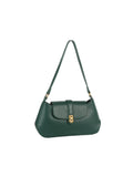 Classic Flap Shoulder Bag with Gold-Tone Clasp Hardware