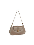Classic Flap Shoulder Bag with Gold-Tone Clasp Hardware