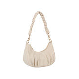 Braided handle shoulder bag