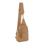 Diagnal front zip sling backpack