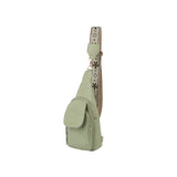 Guitar strap sling backpack with snap closing front flap
