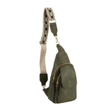 Guitar strap sling backpack with snap closing front flap