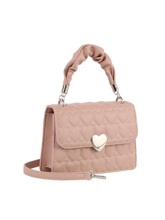 Calin Top handle Front Flap Heart Mini Satchel