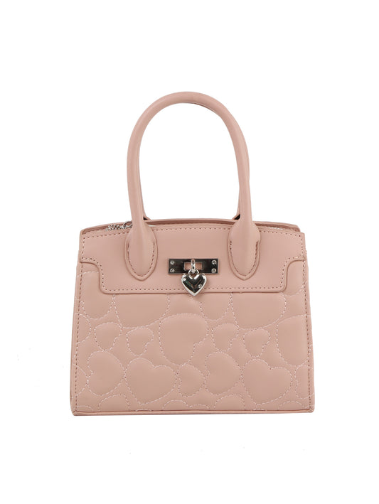 Calin heart quilted mini satchel