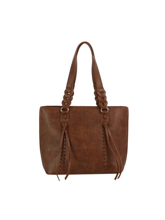 Calin Collection Braided Handle Tote Bag Handbag