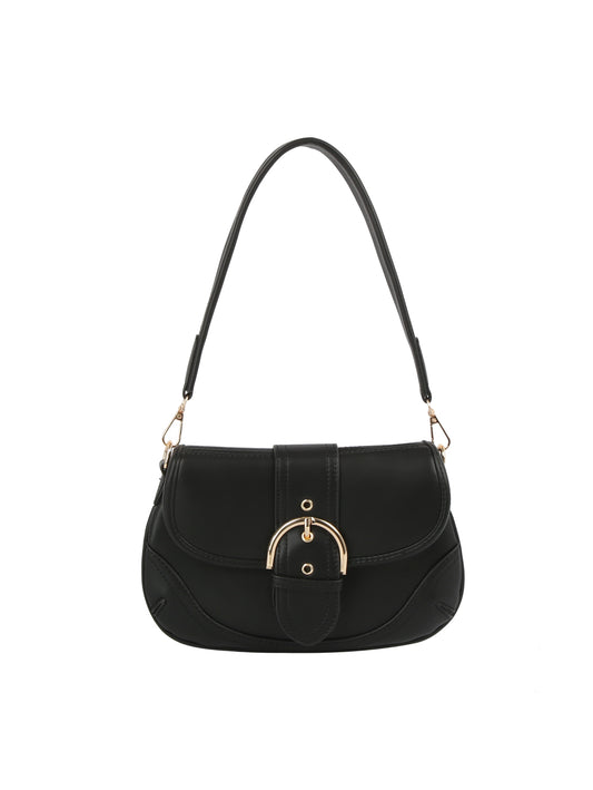 Buckled Saddle Shoulder Bag
