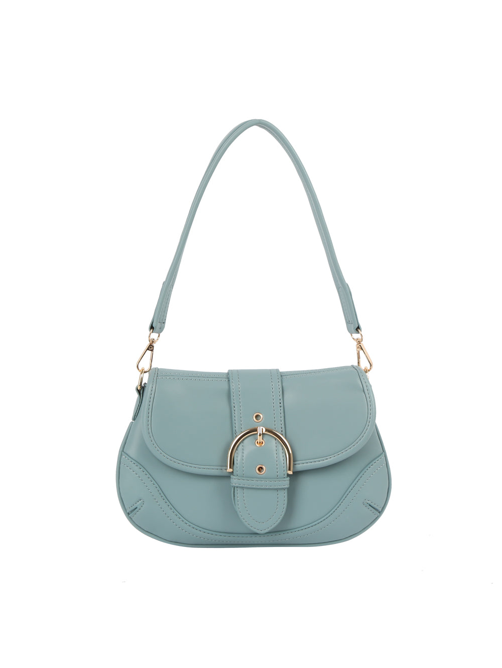 Buckled Saddle Shoulder Bag