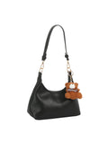 Slouchy Hobo Bag with Bear Charm