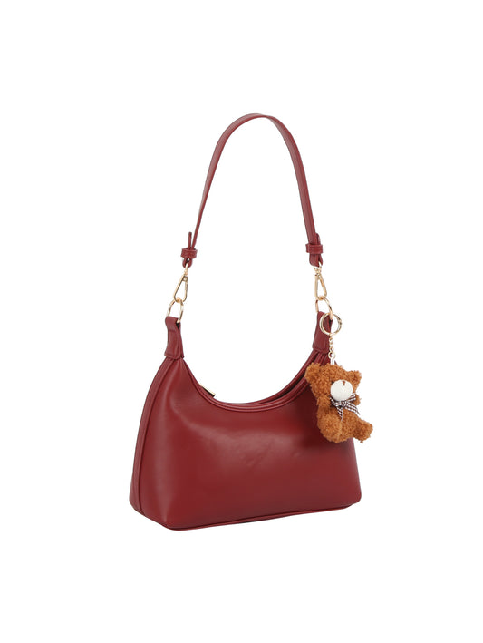 Calin Women's Faux Leather Handbag w/ Mini Teddy Bear