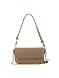 Flap Closure Shoulder Bag with Chain