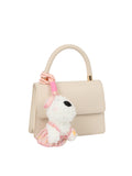 Top Handle Shoulder Bag with Animal Charm
