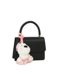 Top Handle Shoulder Bag with Animal Charm