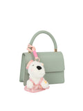 Top Handle Shoulder Bag with Animal Charm