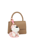 Top Handle Shoulder Bag with Animal Charm
