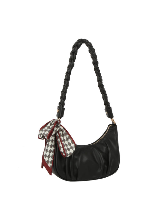 Hobo Bag with Braided Shoulder Strap