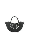Crescent Moon Tote Bag with Scarf-Wrapped Handles
