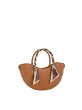 Crescent Moon Tote Bag with Scarf-Wrapped Handles
