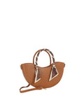 Crescent Moon Tote Bag with Scarf-Wrapped Handles