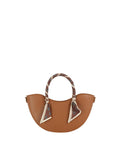 Crescent Moon Tote Bag with Scarf-Wrapped Handles