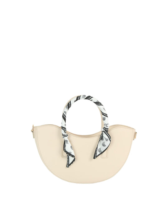 Crescent Moon Tote Bag with Scarf-Wrapped Handles