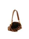 Calin Ruched Shoulder Bag with Statement Buckle