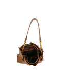Calin Large Ruched Shoulder Bag with Statement Buckle