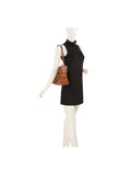Calin Large Ruched Shoulder Bag with Statement Buckle